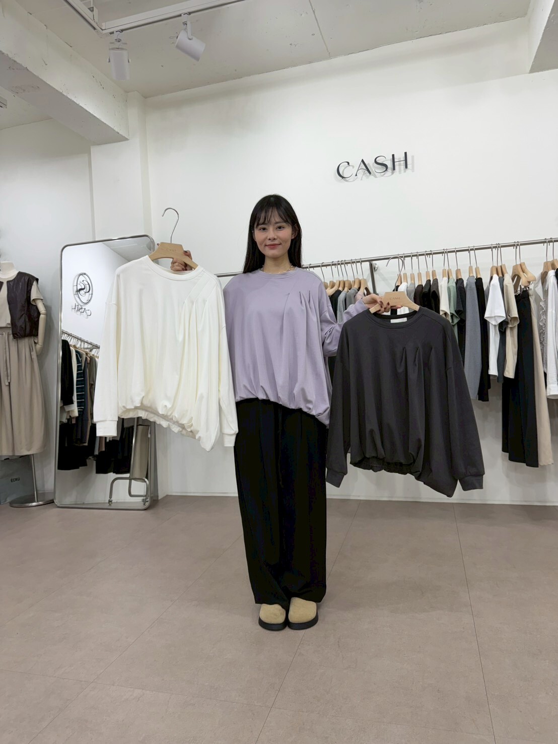 CA5215 慵懶寬大泡泡混紡上衣