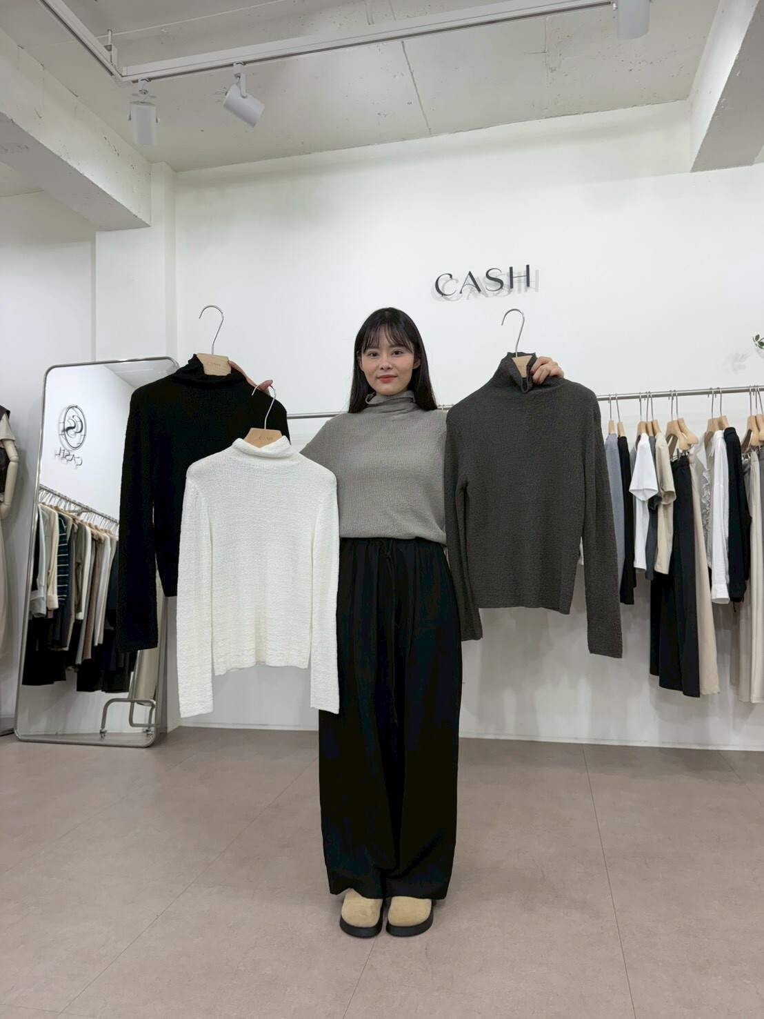 CA5202 羊毛混紡高領毛衣