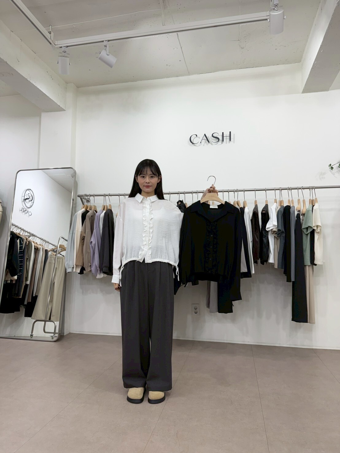 CA5217 木耳花邊束帶襯衫