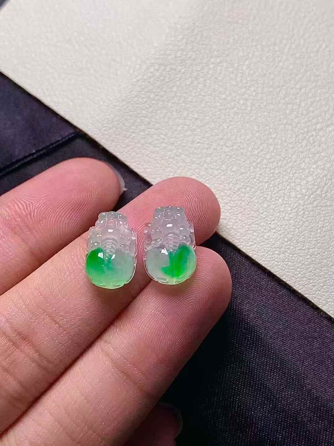 117355 翡翠貔貅一對