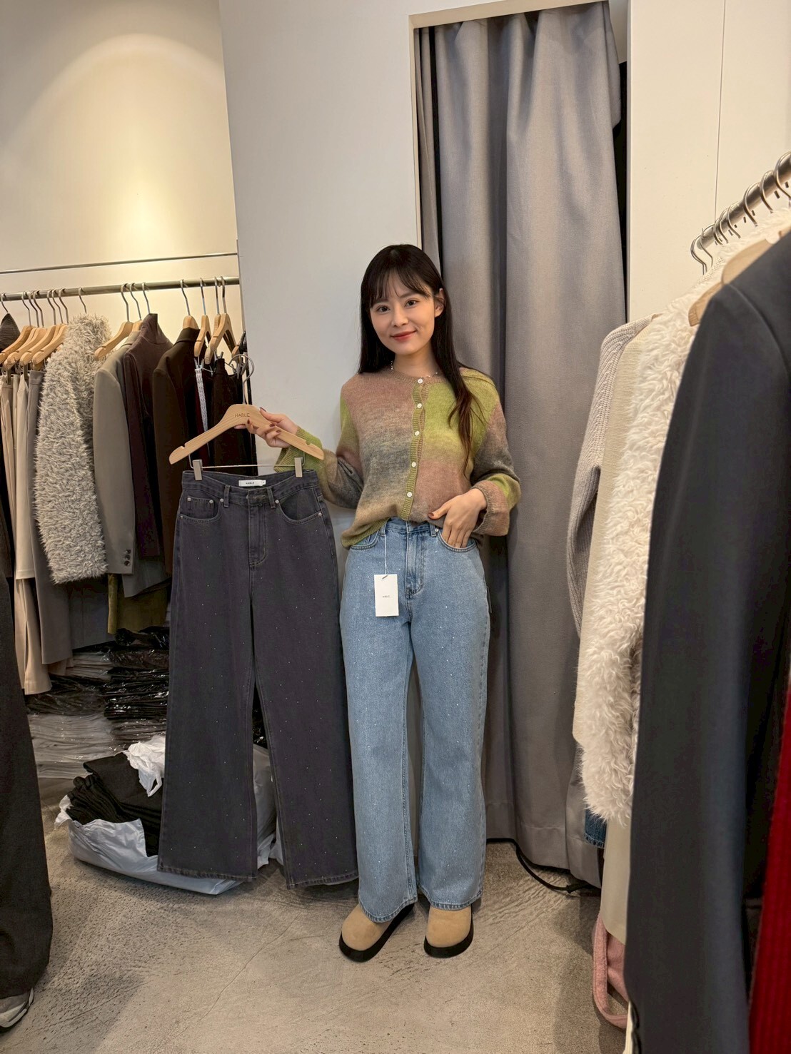 CC09 HA 閃石直筒牛仔褲(S/M/L)