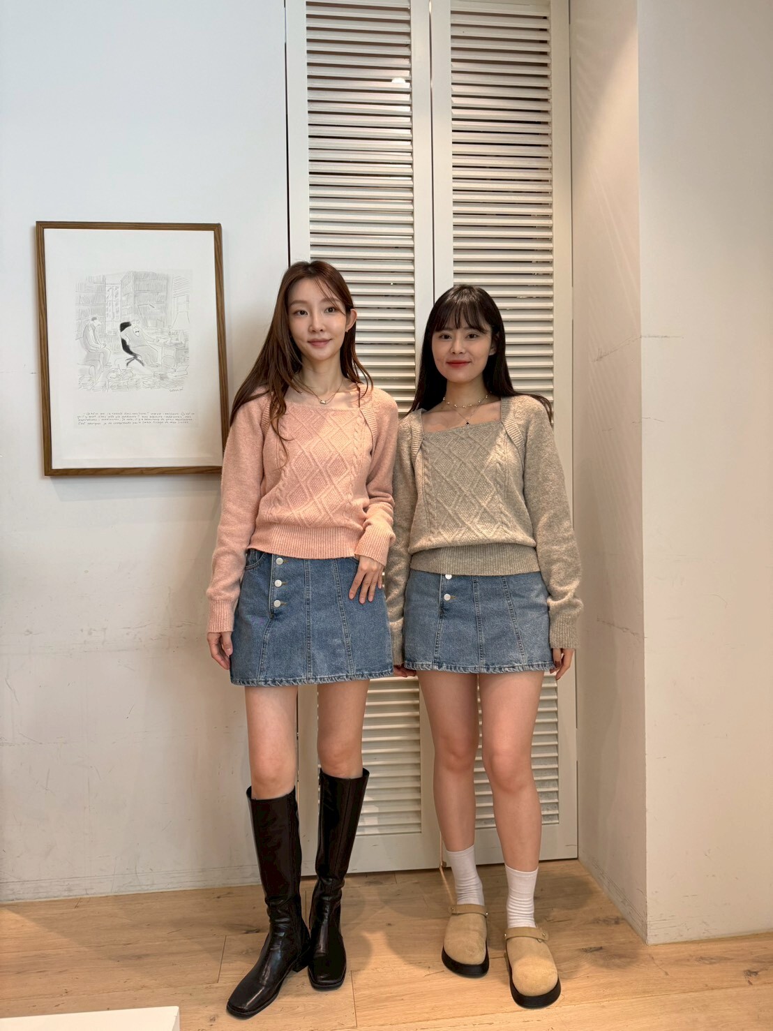 FA5232 牛仔藍單邊紐扣短裙(S/M/L/XL)