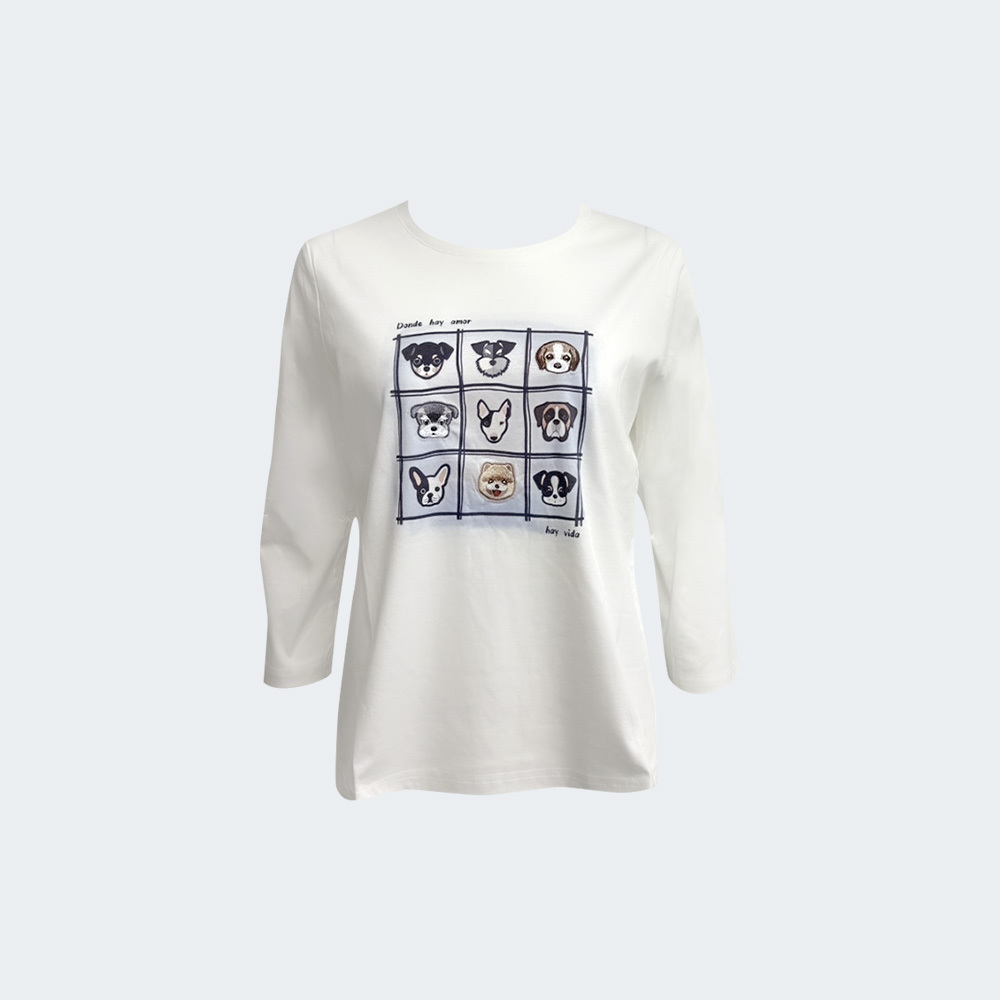 城市九宮格狗狗插畫T恤