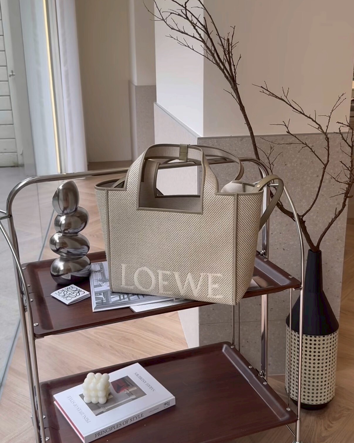 LOEWE｜FONT 中號托特包 米色