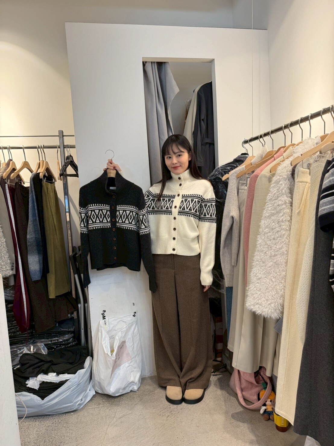 HA5226 費爾島圖案針織外套