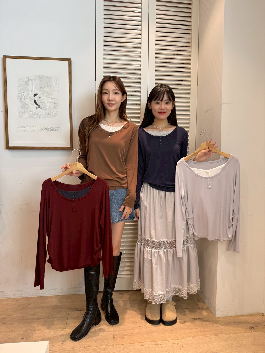 FA5236 人造絲假兩件上衣