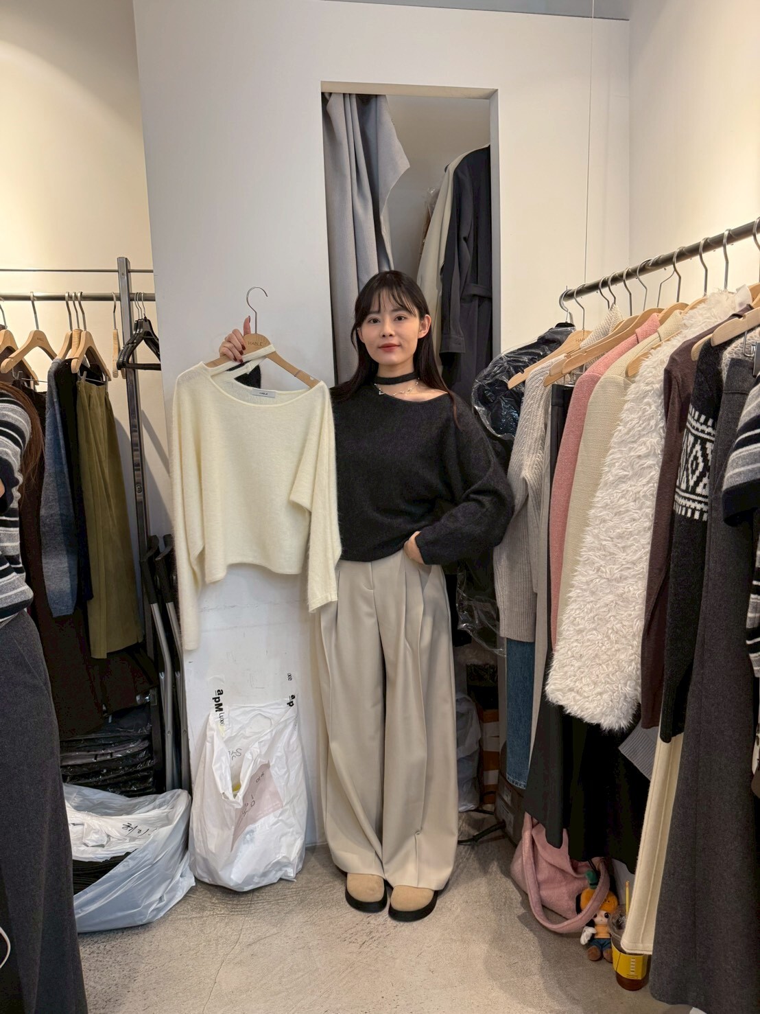 HA5223 開洞毛絨上衣