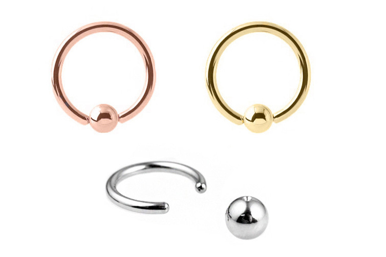 14K Gold Ball Closure Ring