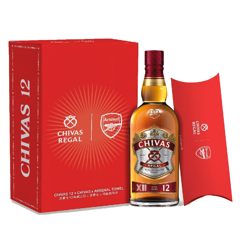 芝華士12年 阿仙奴運動毛巾禮品套裝 700ml