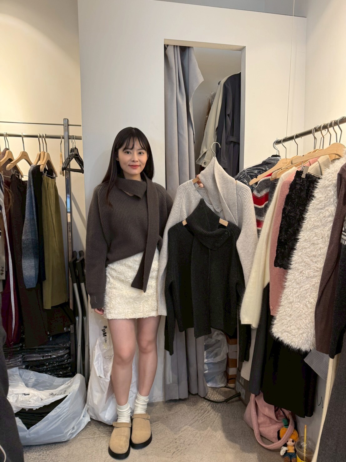 HA5204 圍巾純羊毛針織上衣