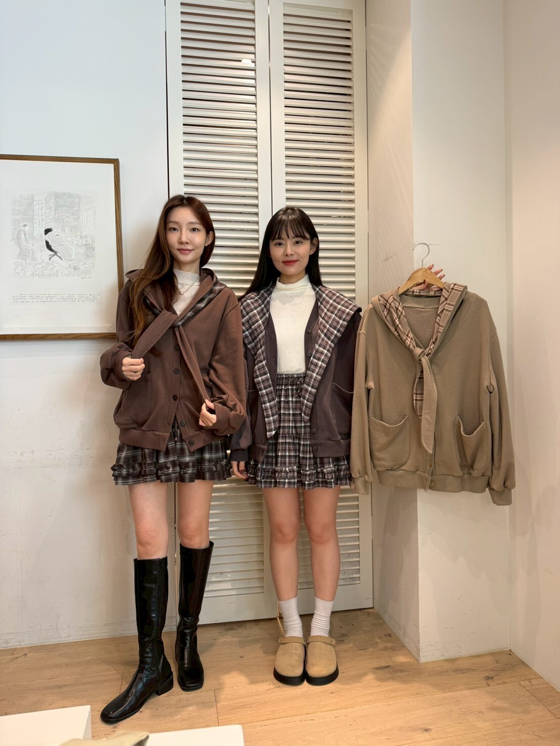 FA5226 綁帶V領排扣外套