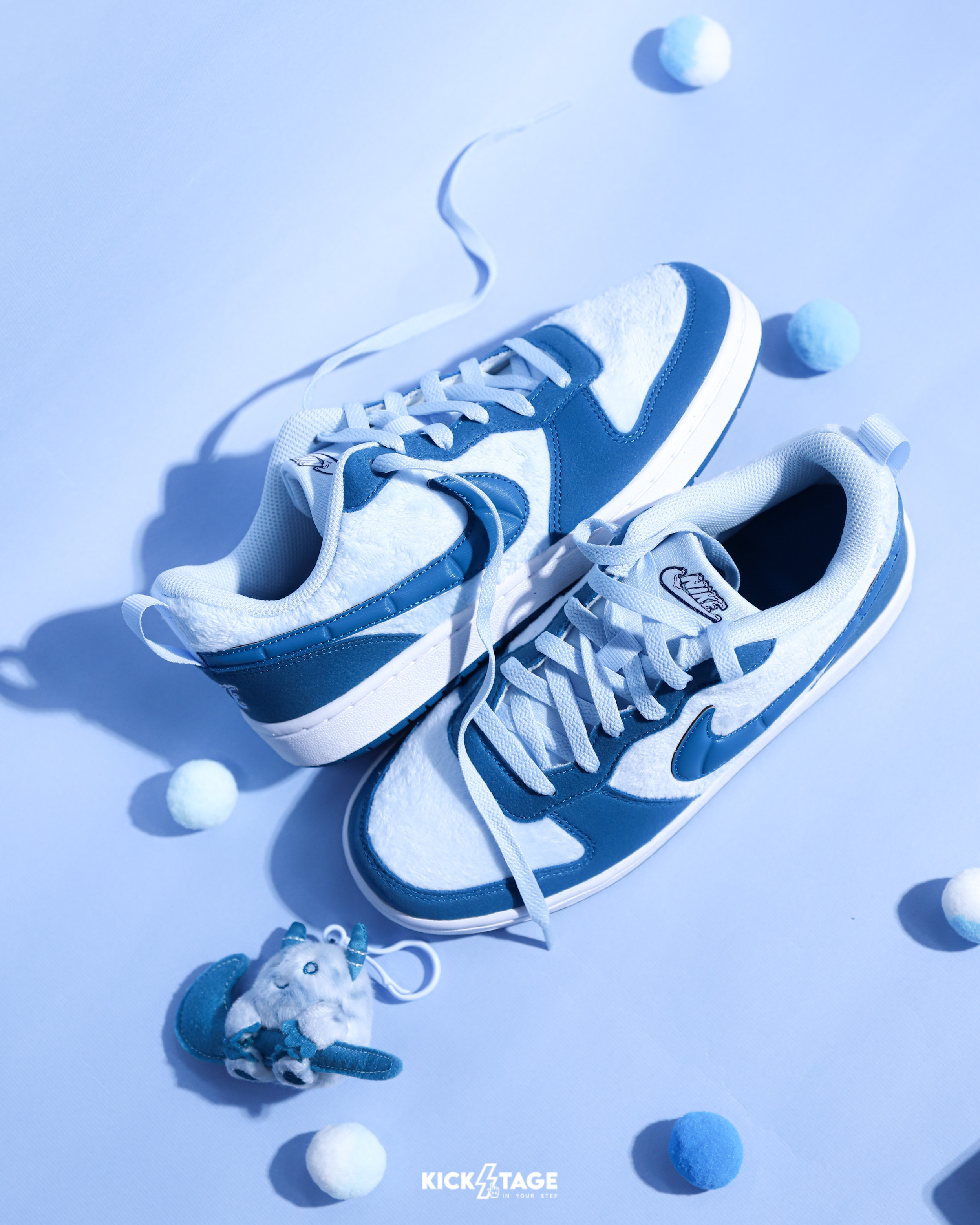 大童鞋 女生尺寸 NIKE COURT BOROUGH GS Abominable Snowman 藍色 雪怪 雪寶 絨毛 吊飾 小DUNK 運動鞋 休閒鞋【IM7167-441】