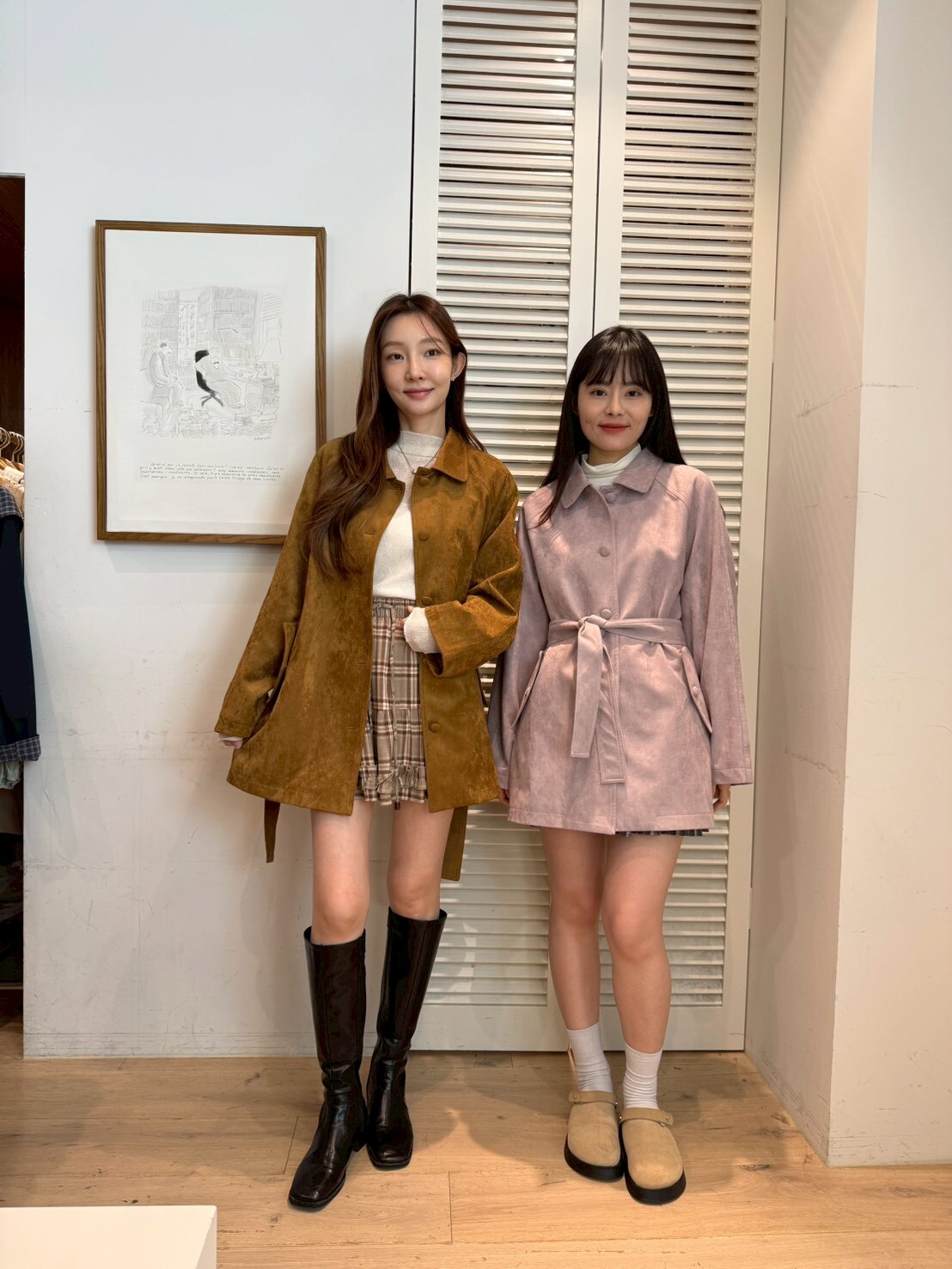 FA5203 柔軟絨皮中長外套