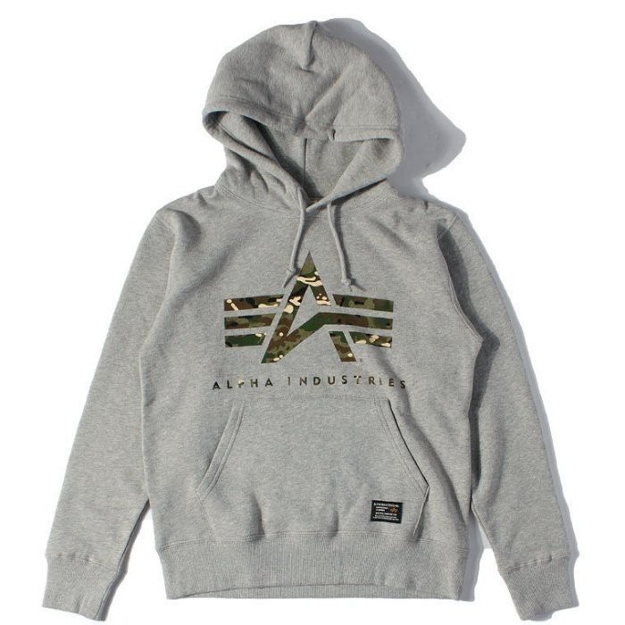 日版 ALPHA LOGO 帽T 黑綠迷彩/ TC1117-001 灰綠迷彩 TC1117-002