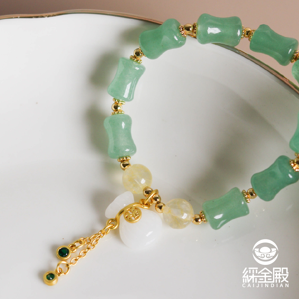 玉福祿事業升職水晶能量手珠｜延年益壽｜竹節｜步步高升｜葫蘆｜堅韌【綵金殿】