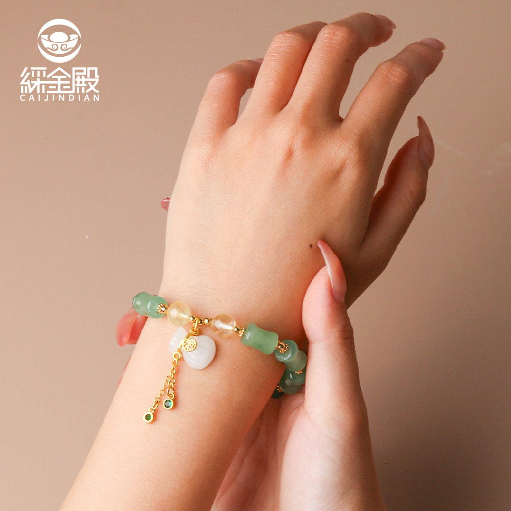 玉福祿事業升職水晶能量手珠｜延年益壽｜竹節｜步步高升｜葫蘆｜堅韌【綵金殿】