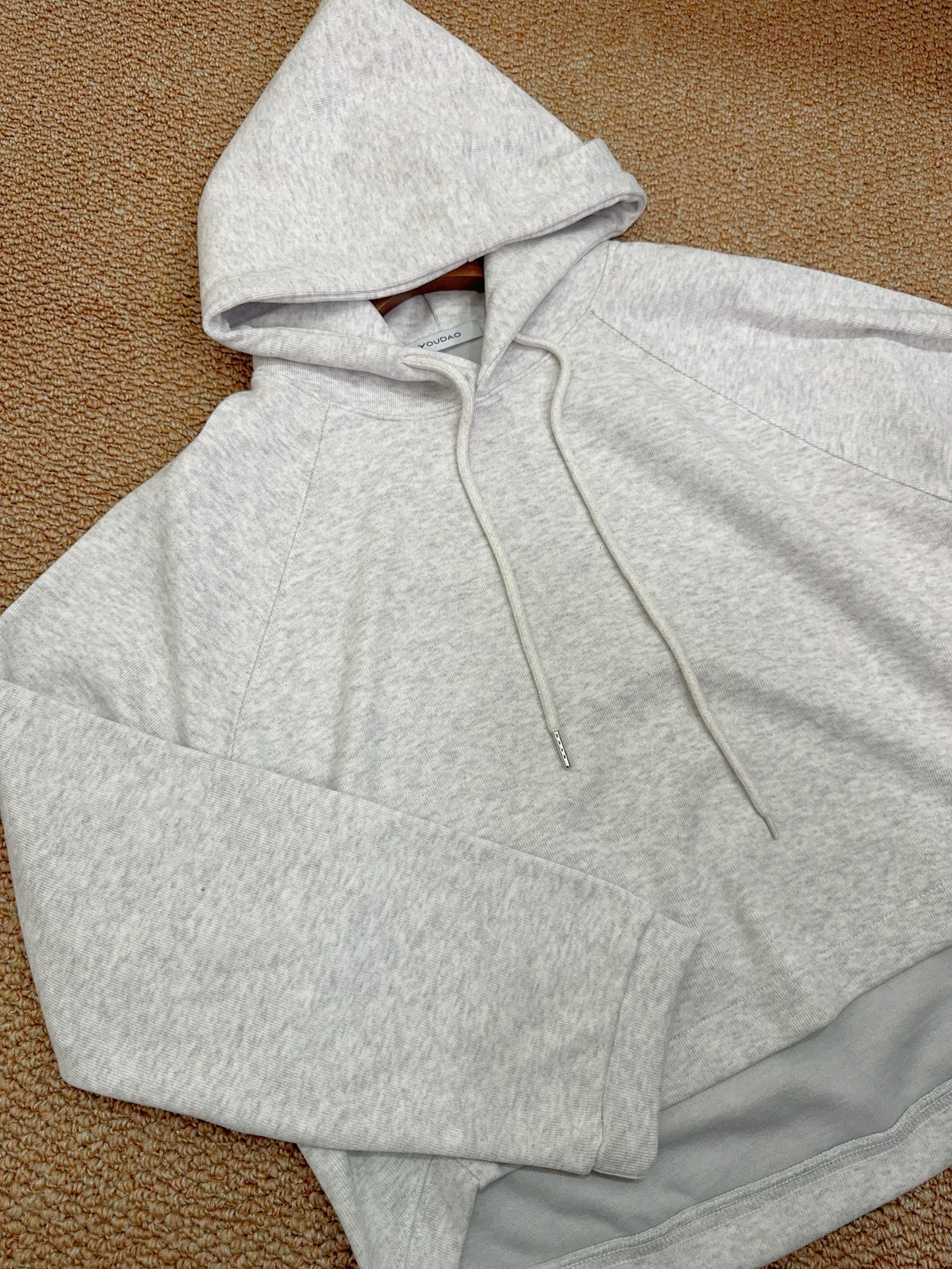 TX52230花灰前短後長連帽上衣