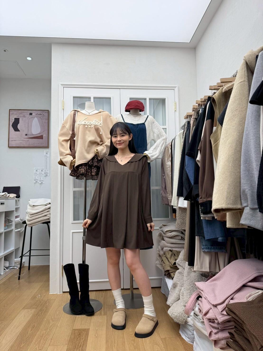 RF5233 大翻領娃娃連身裙