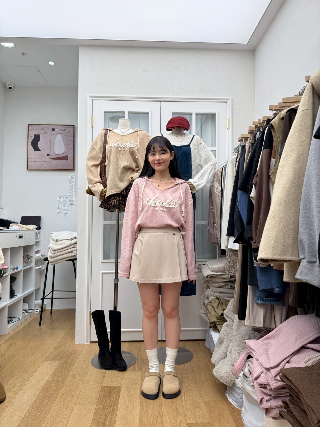 RF5242 字母V領連帽衛衣