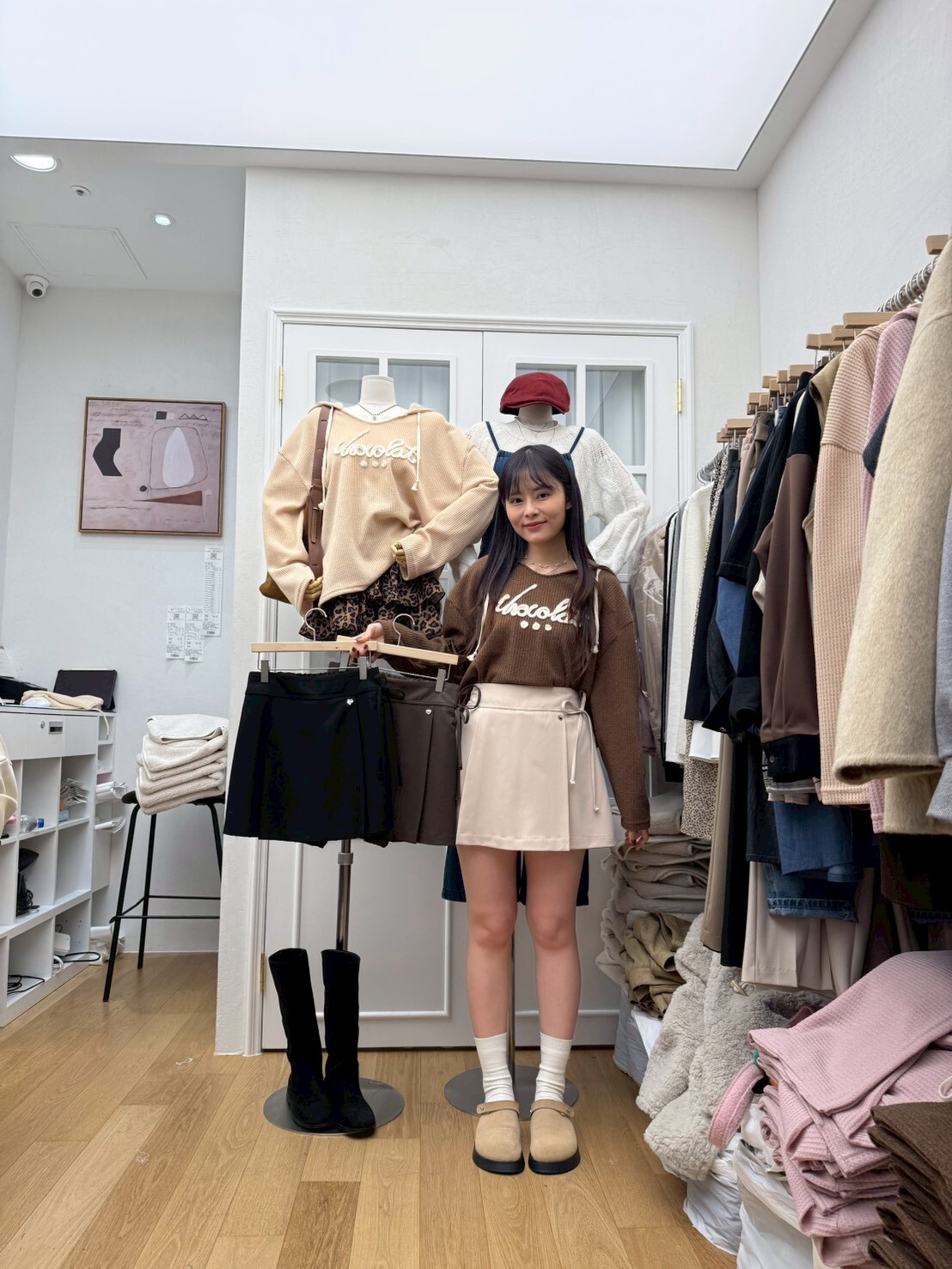 RF5212 氣質腰繩壓摺短裙褲