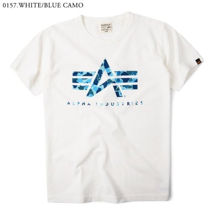 日版 Alpha 大LOGO 短TEE 迷彩 白藍 TC1097-0157 限量