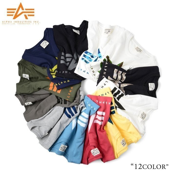 日版 Alpha 大LOGO 短TEE 迷彩 白藍 TC1097-0157 限量