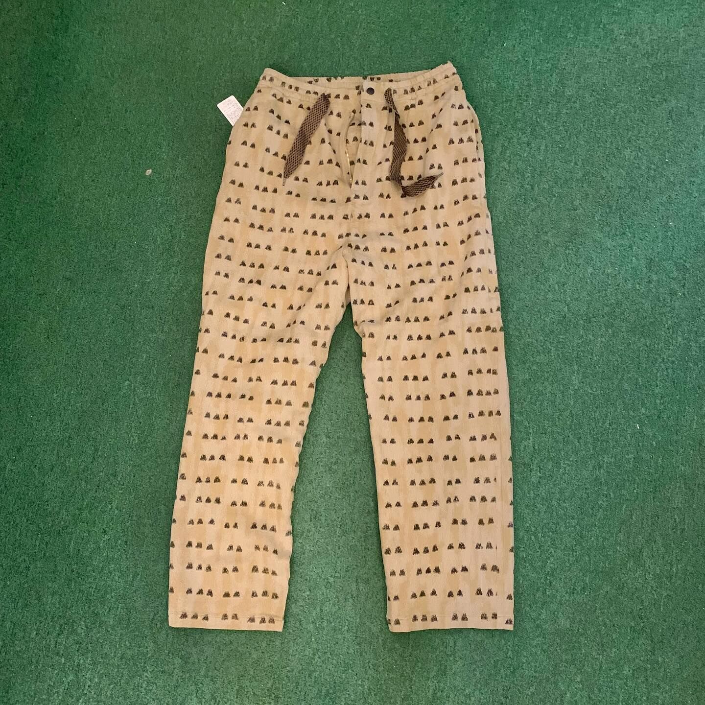 KAPITAL COTTON EASY PANTS WITH IRIS PRINT - BEIGE