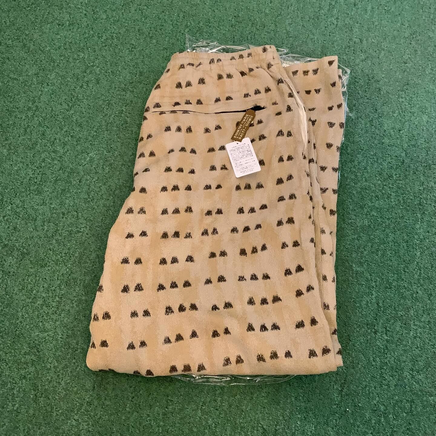 KAPITAL COTTON EASY PANTS WITH IRIS PRINT - BEIGE