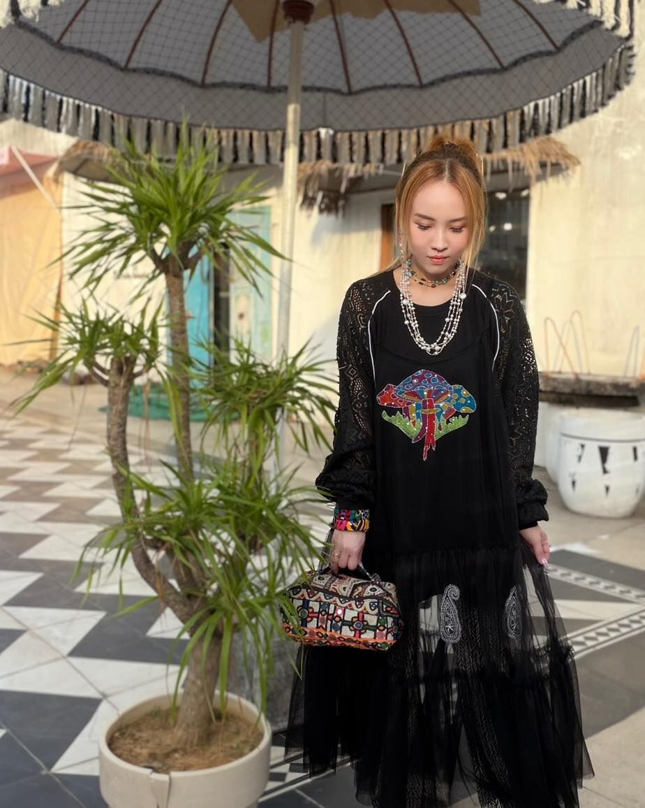 [訂貨] (印度直送 大約3-5星期) Macrame Black top - K163 (1027live)