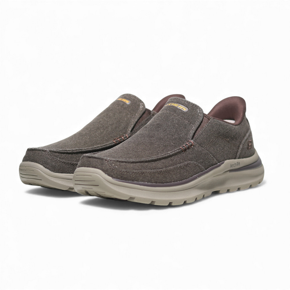 SKECHERS 休閒鞋 ARCH FIT 棕 足弓 瞬穿 帆船鞋 懶人鞋 男 205490CHOC