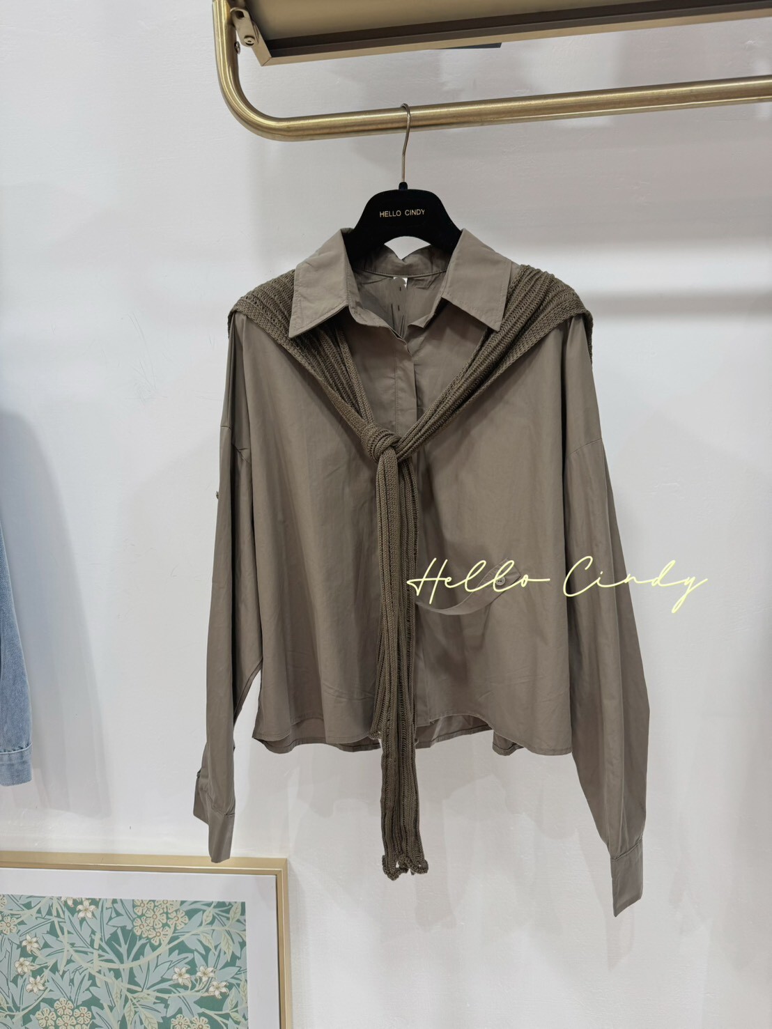 Baby系列 B09010 現貨+預購-微短版針織披肩秋季優雅襯衫