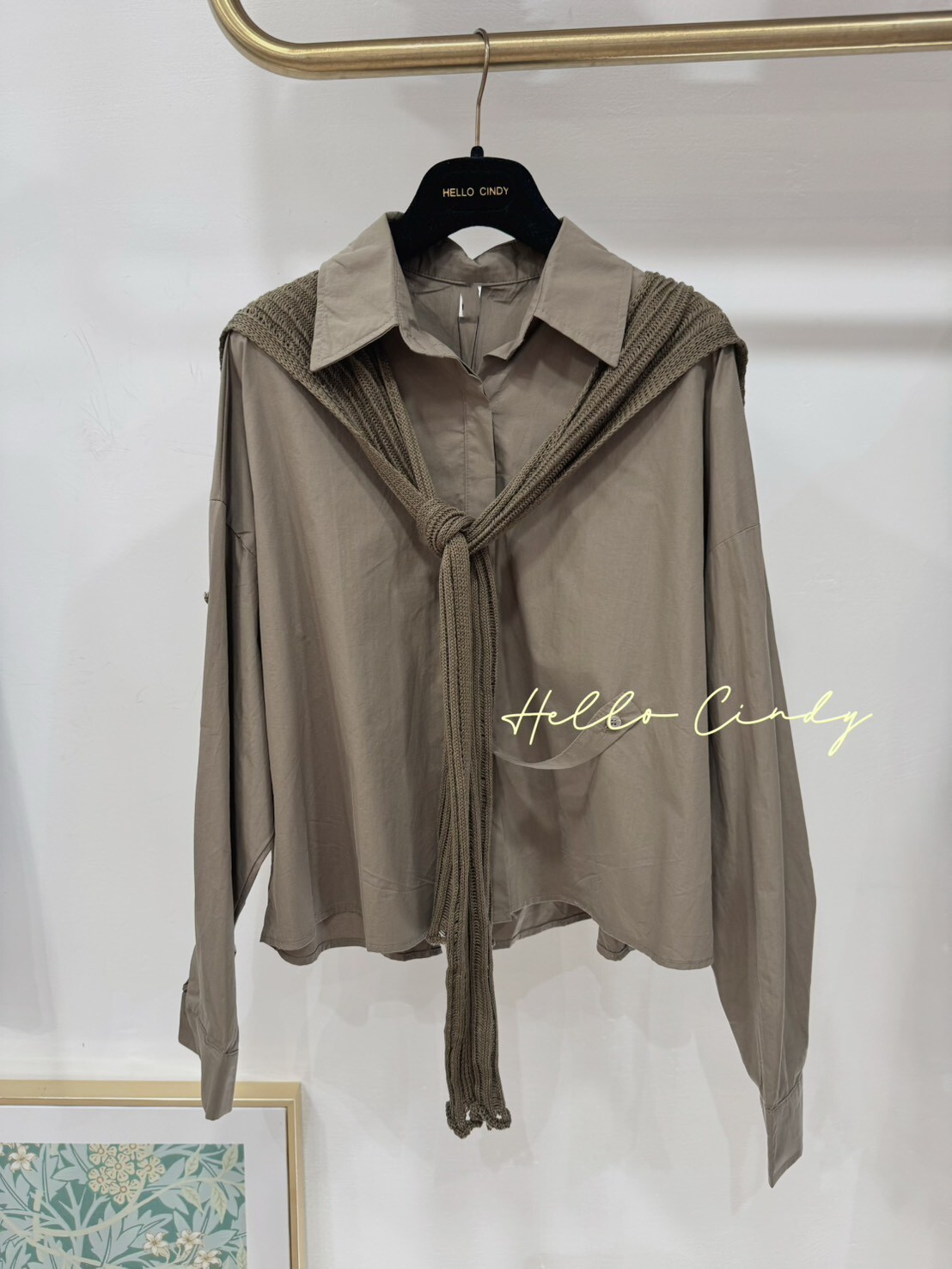 Baby系列 B09010 現貨+預購-微短版針織披肩秋季優雅襯衫