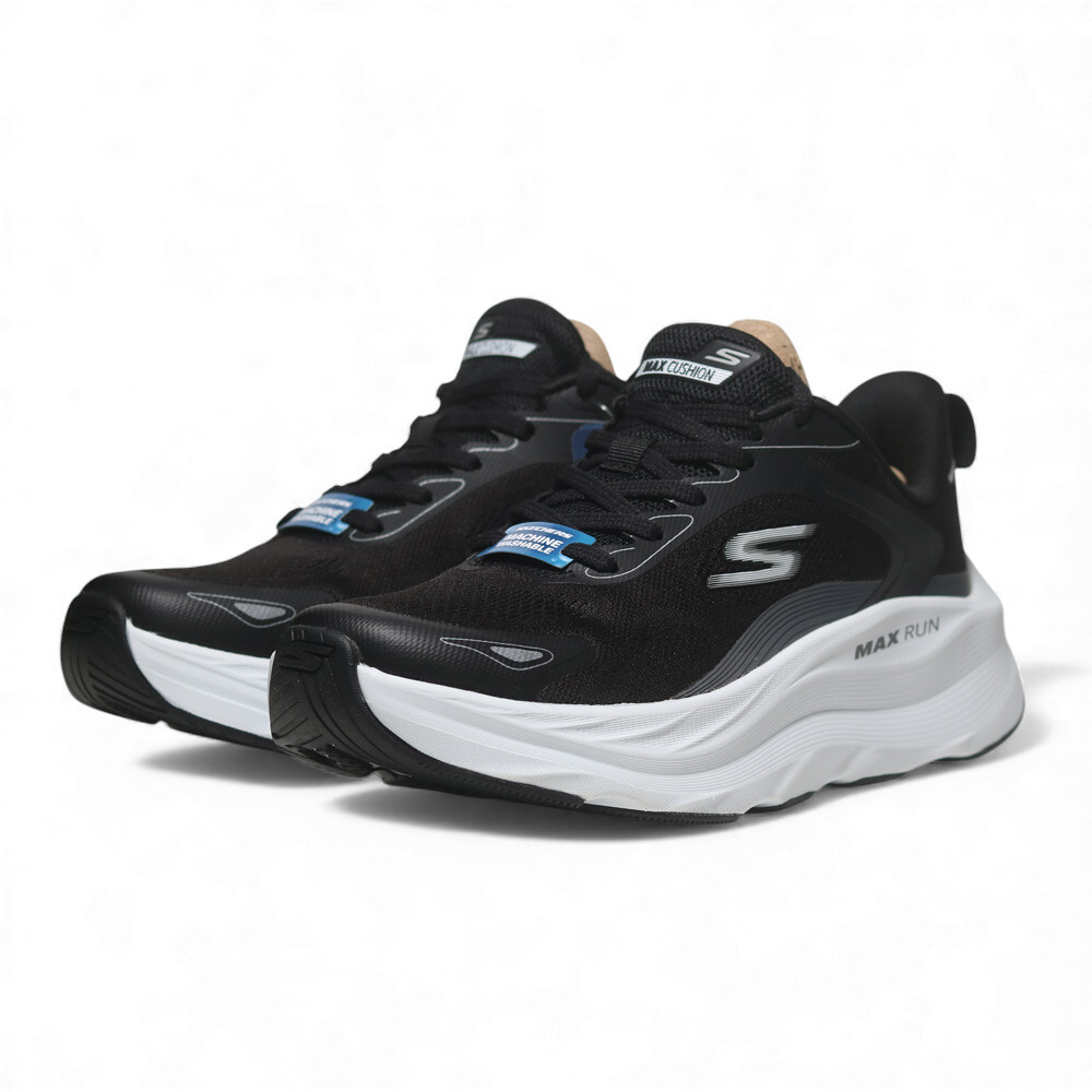SKECHERS 慢跑鞋 MAX RUN 黑 輕量化 固特異 緩震 運動鞋 男 221002BKW