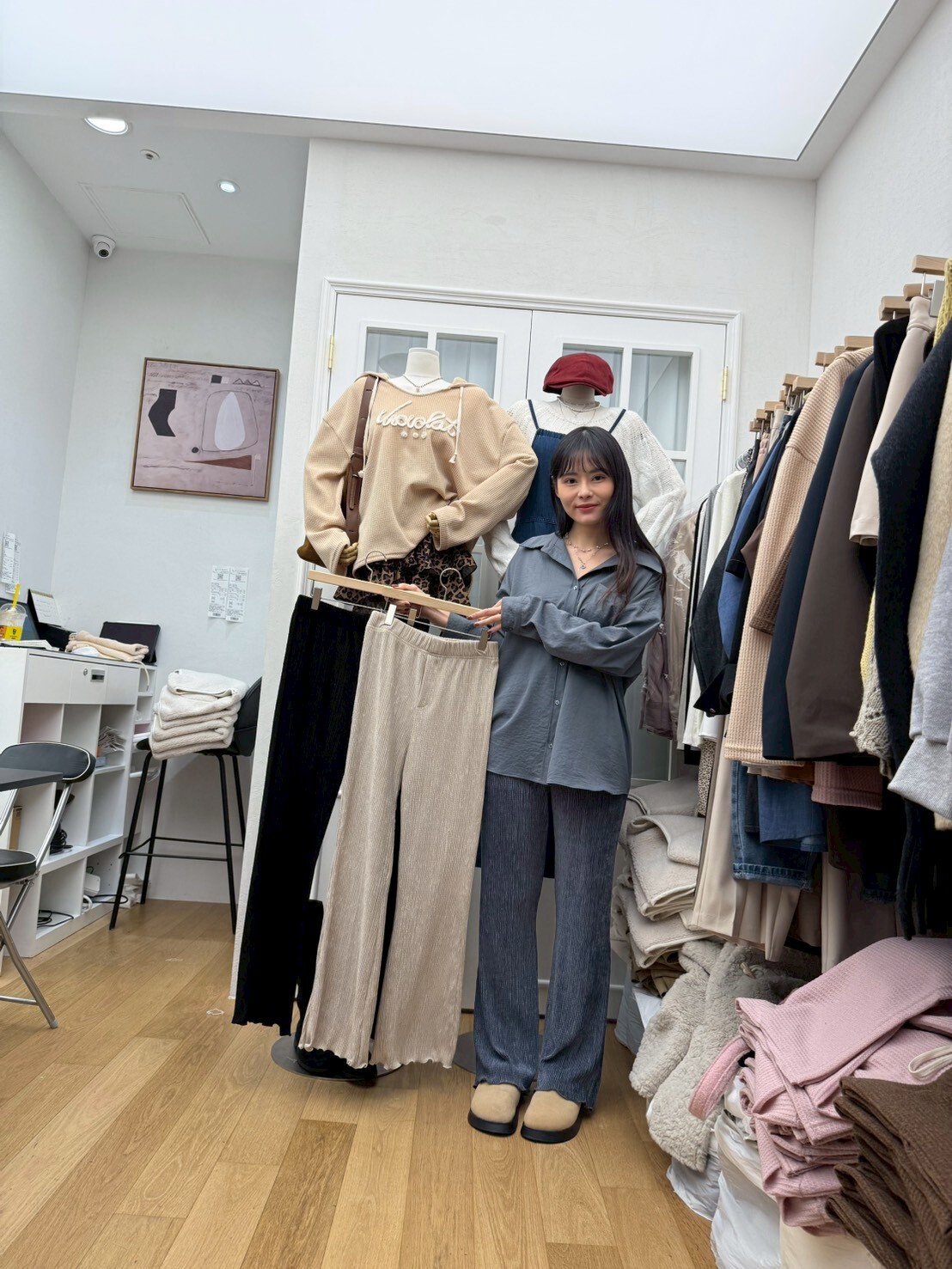 RF5227 舒適坑紋長褲