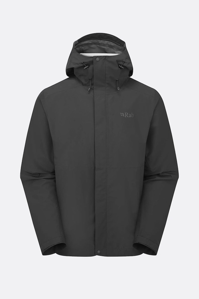 Rab Downpour Waterproof Jacket 男款防風防水連帽外套 黑色 QWI-06-BLK [HappyOutdoor]