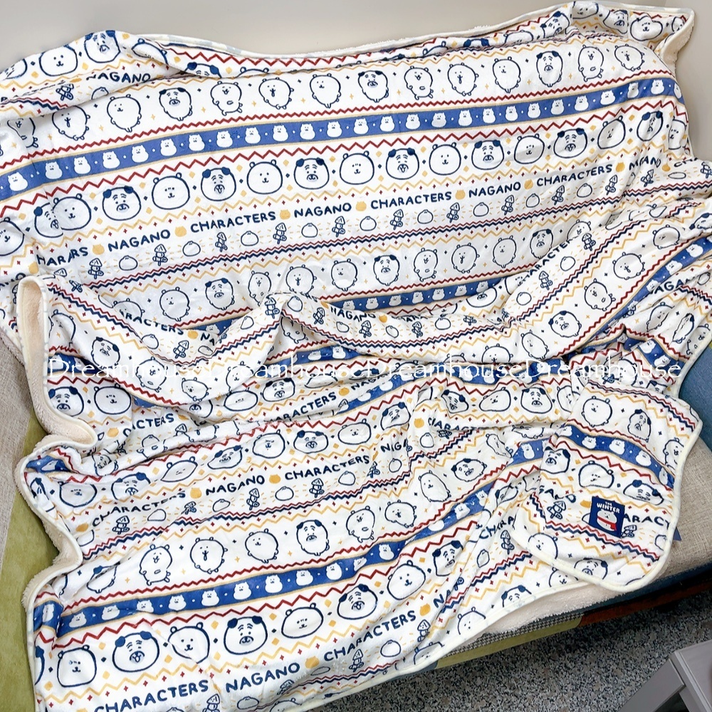 ツッコミくま 自我吐槽的白熊 自嘲熊 吐嘲白熊 冬季柔軟大毛毯 溫暖毛毯 毯子 棉被 室內拖 拖鞋