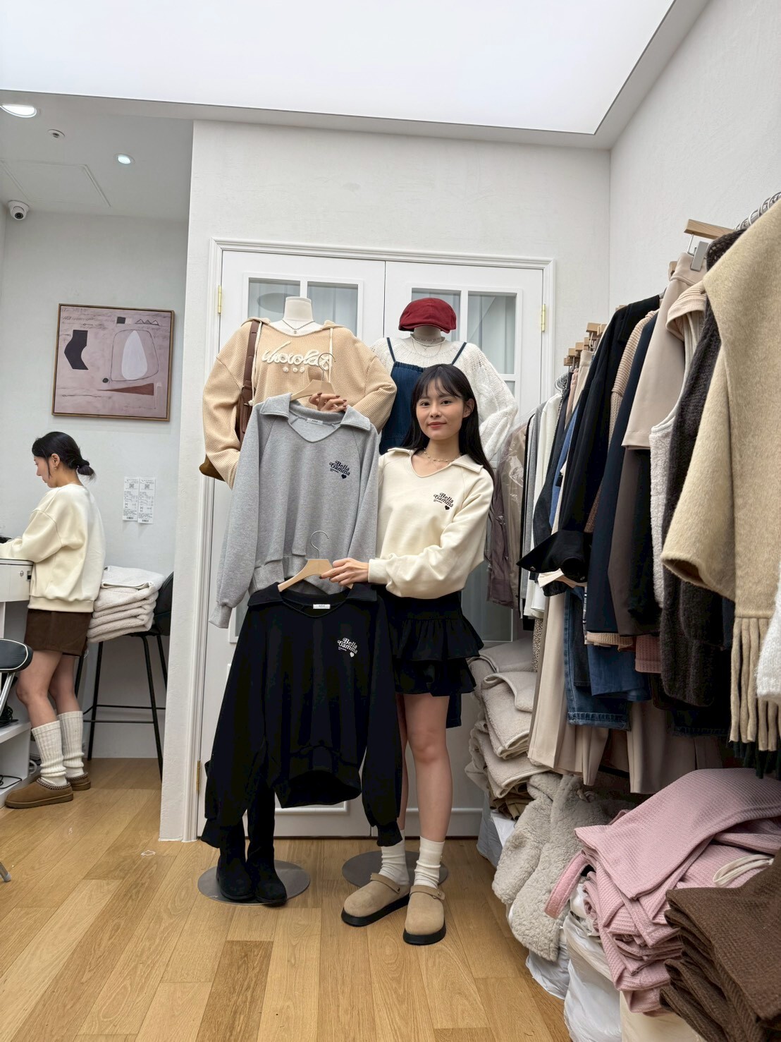 RF5205 美式復古印花反領上衣