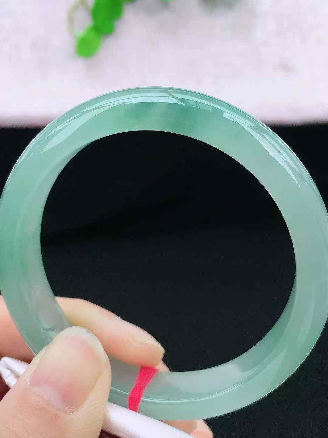 1175839 55.2mm冰飄花翡翠正圈手鐲 (54-56)