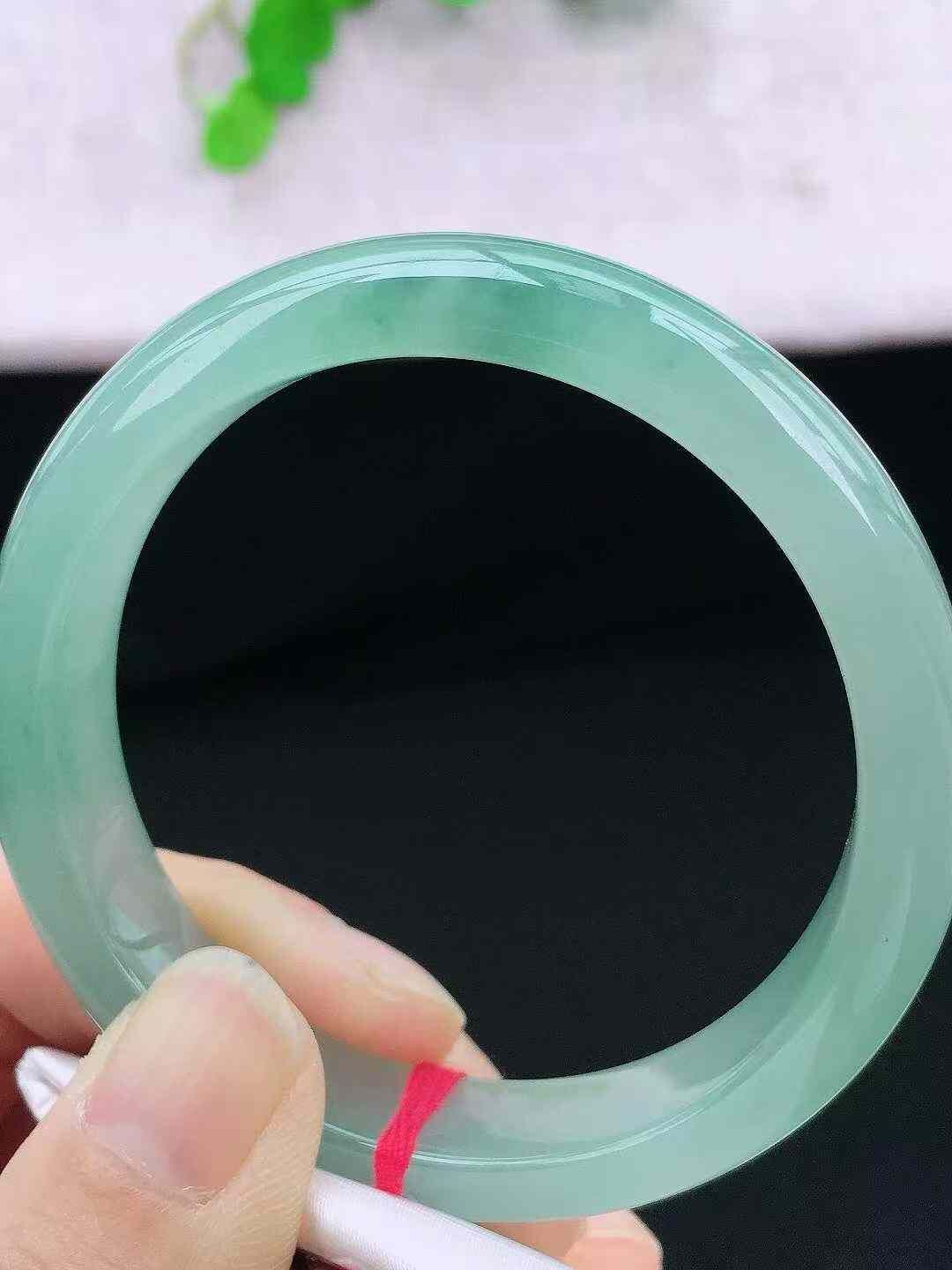 1175839 55.2mm冰飄花翡翠正圈手鐲 (54-56)