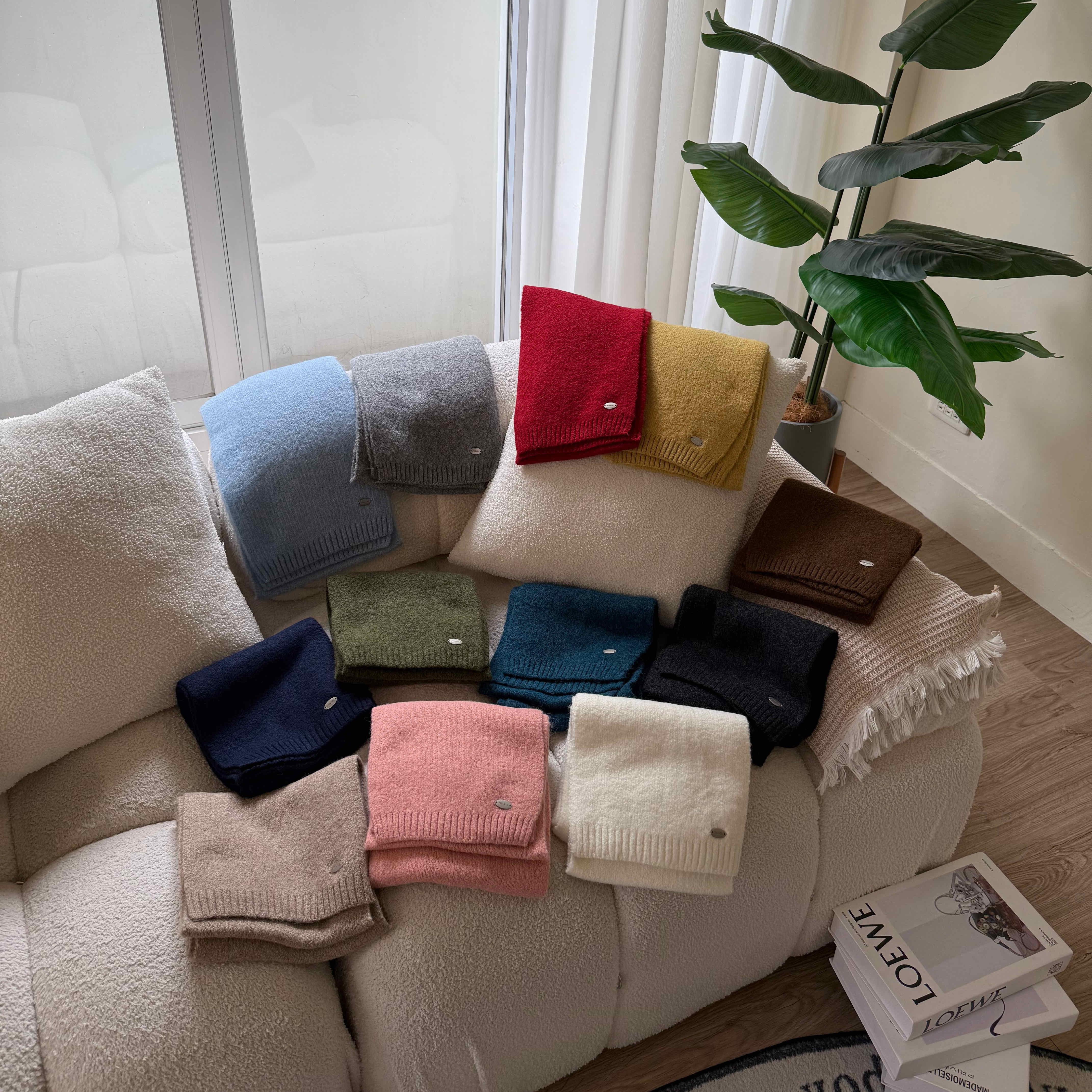 🇰🇷質感小圓牌素色圍巾｜12 color