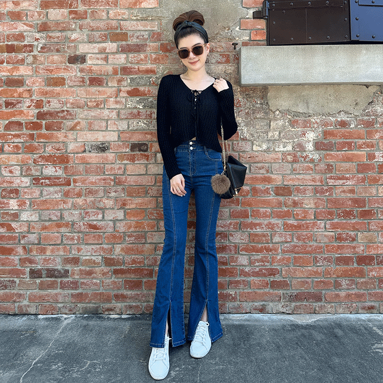 AFS翹臀超彈牛仔喇叭褲