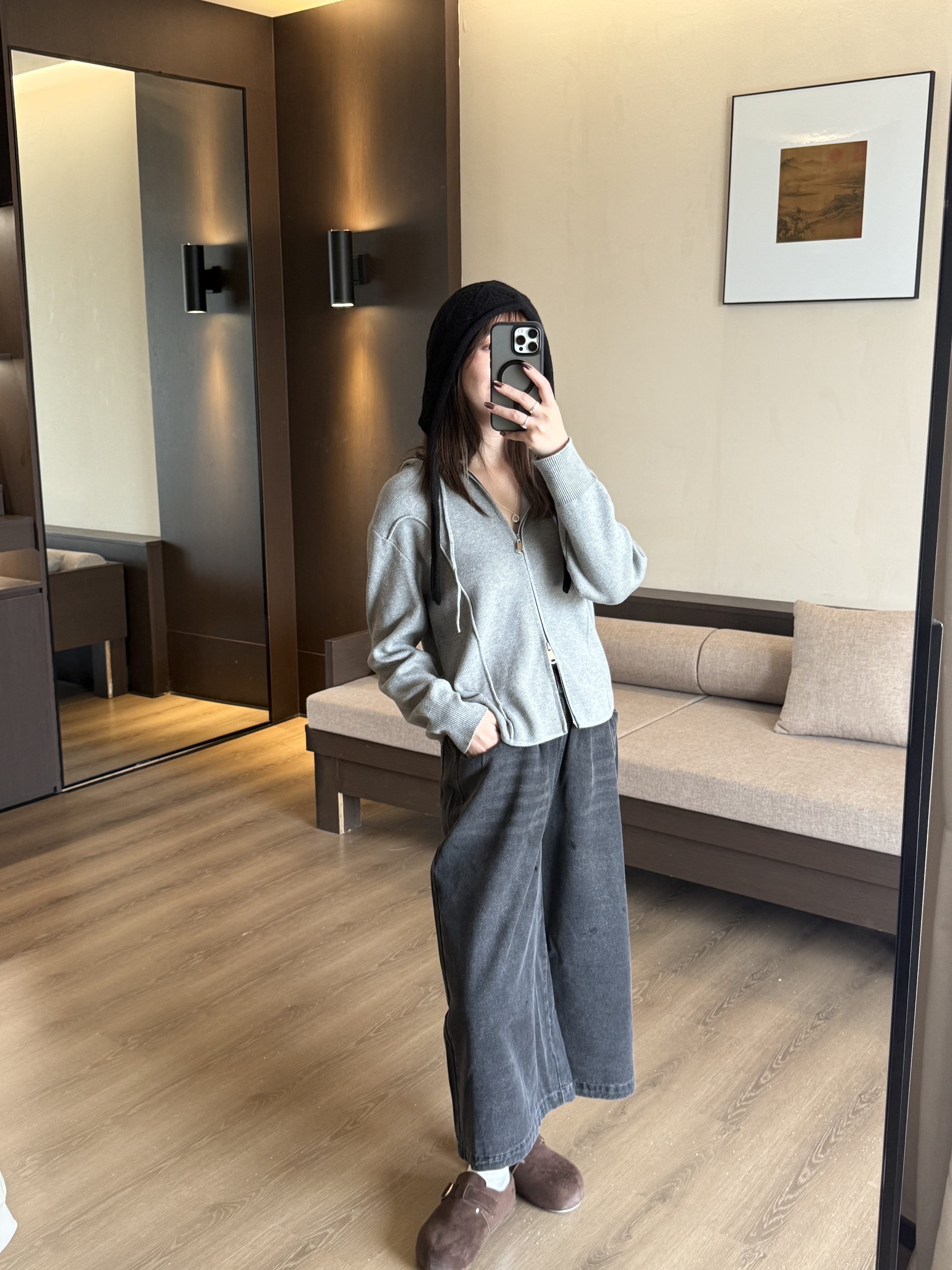 八分全鬆緊牛仔褲