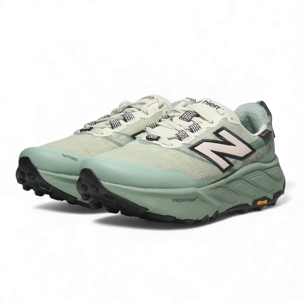 NEW BALANCE 越野鞋 HIERRO V9 GTX 米綠 防水 寬楦 黃金大底 女 WTHIGLA9