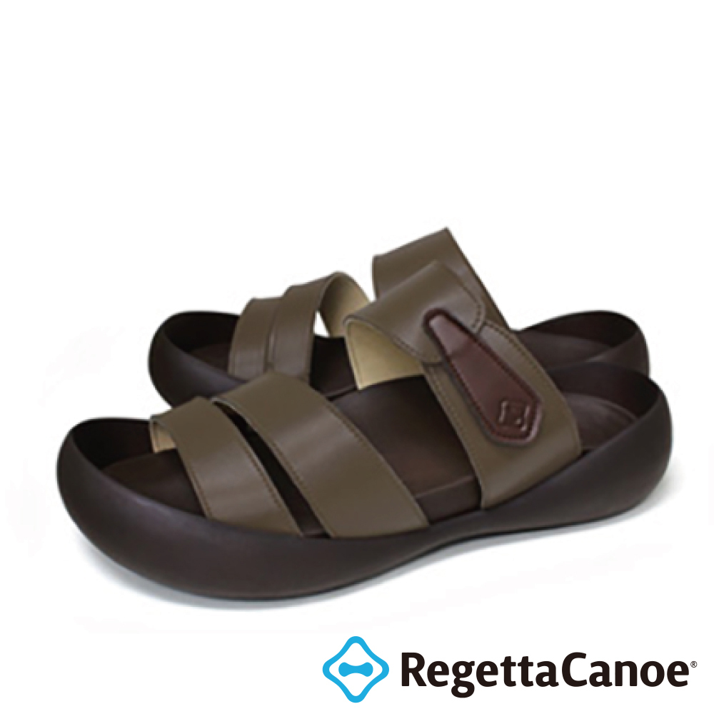大阪樂步健康鞋 RegettaCanoe -經典三條帶魔鬼氈涼鞋CJMB2500A(KHA-卡其色)