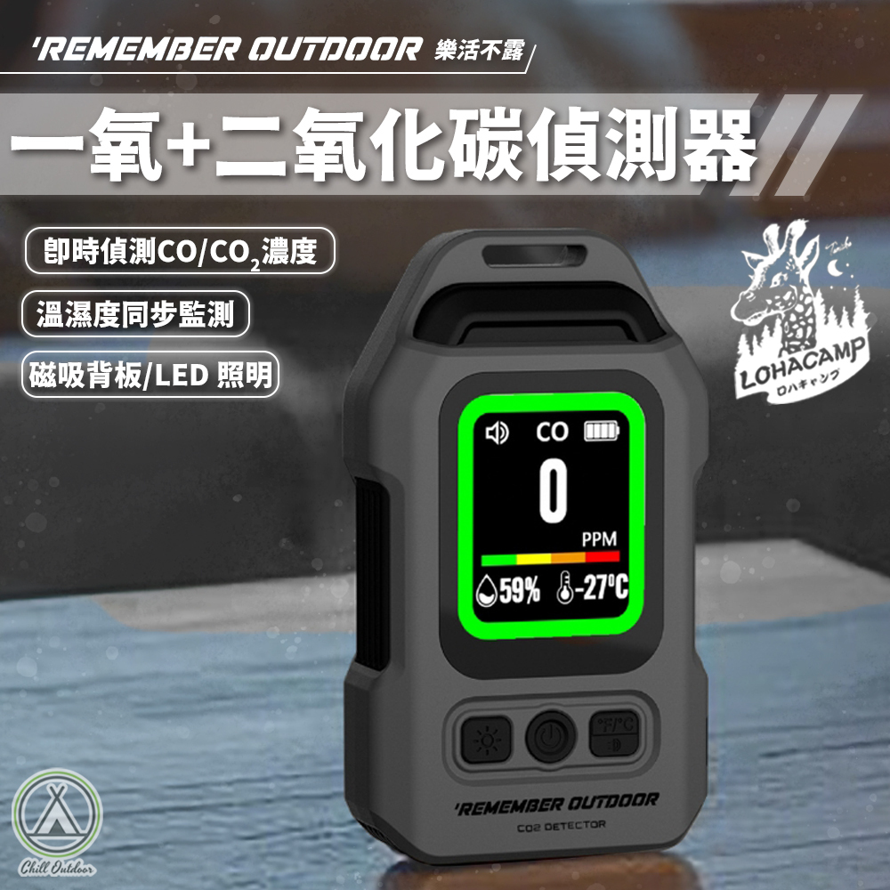 Remember Outdoor樂活不露 南極星 一氧+二氧化碳偵測器(4 in1)