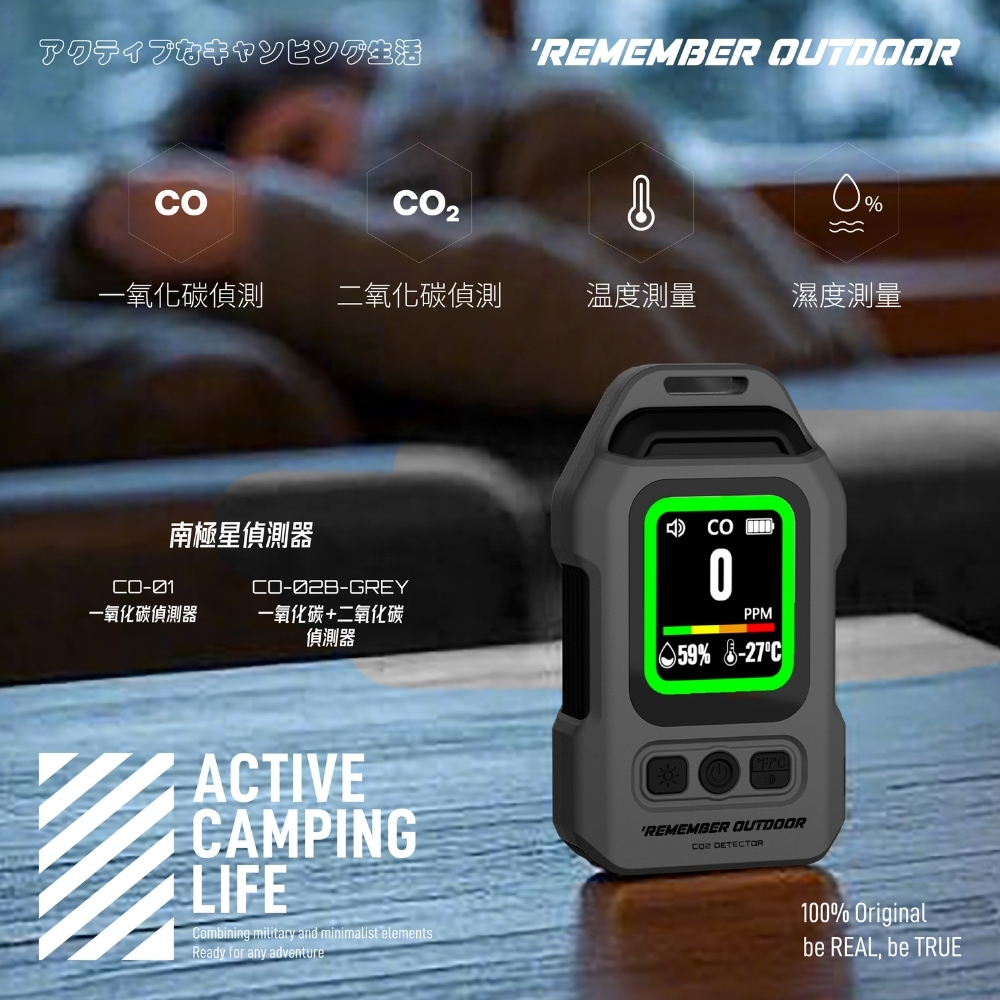 Remember Outdoor樂活不露 南極星 一氧+二氧化碳偵測器(4 in1)