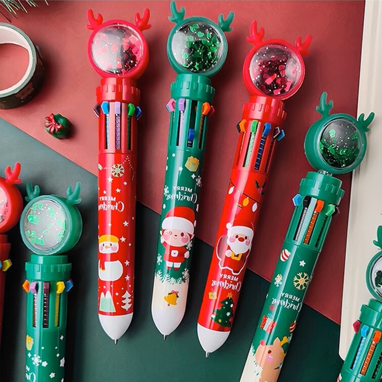 聖誕可愛麋鹿角 十色圓珠筆
