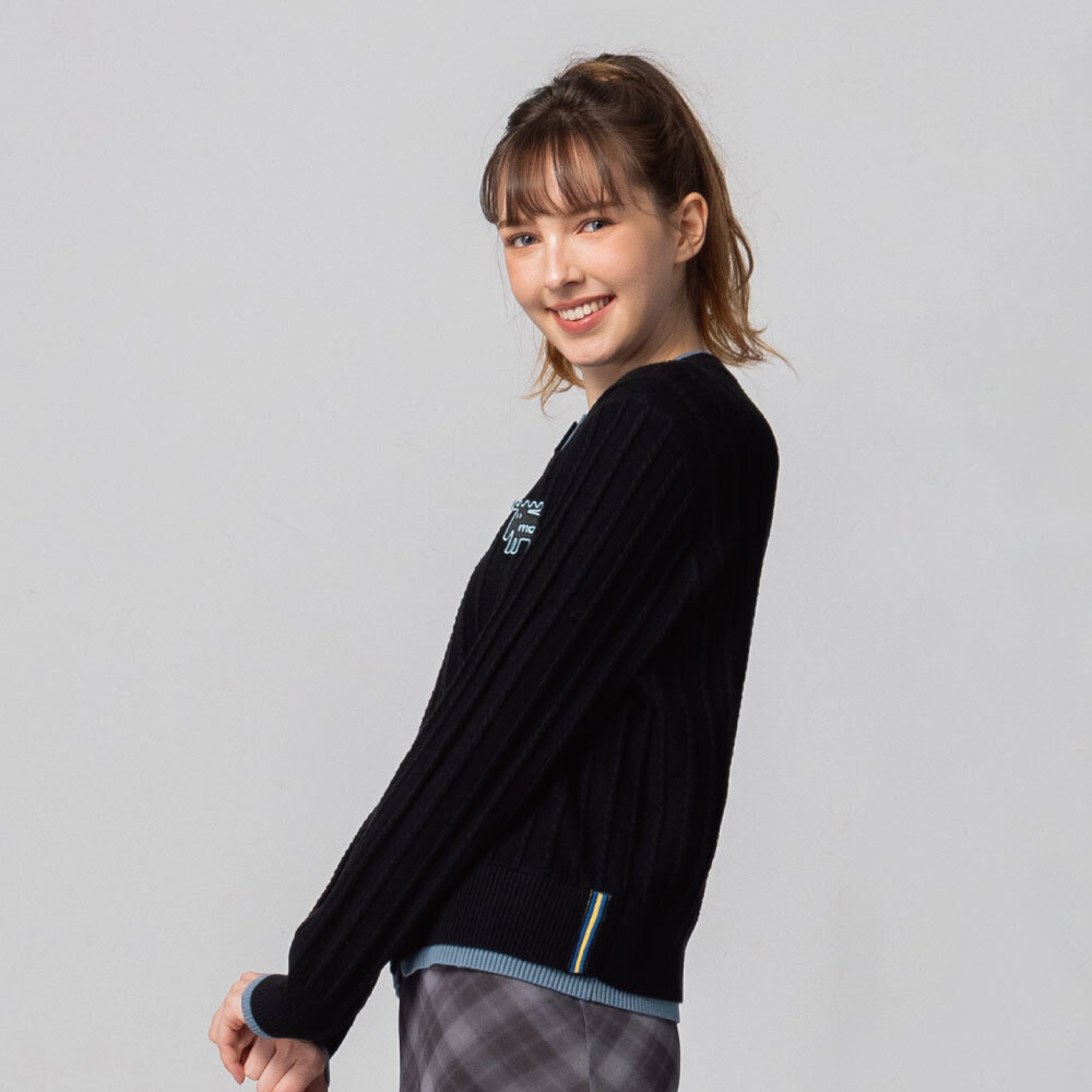 圓領 針織外套-經典黑