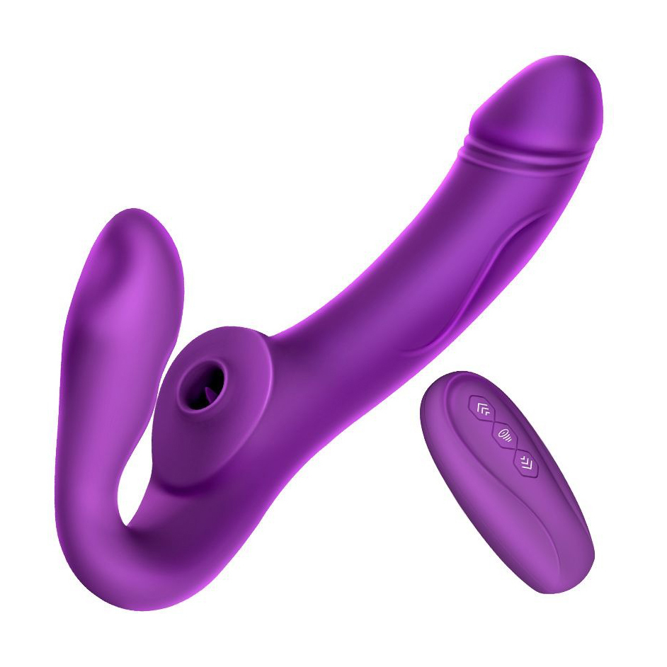 Erocome Cancri 巨蟹座 無線遙控吸啜雙頭震動棒 紫色