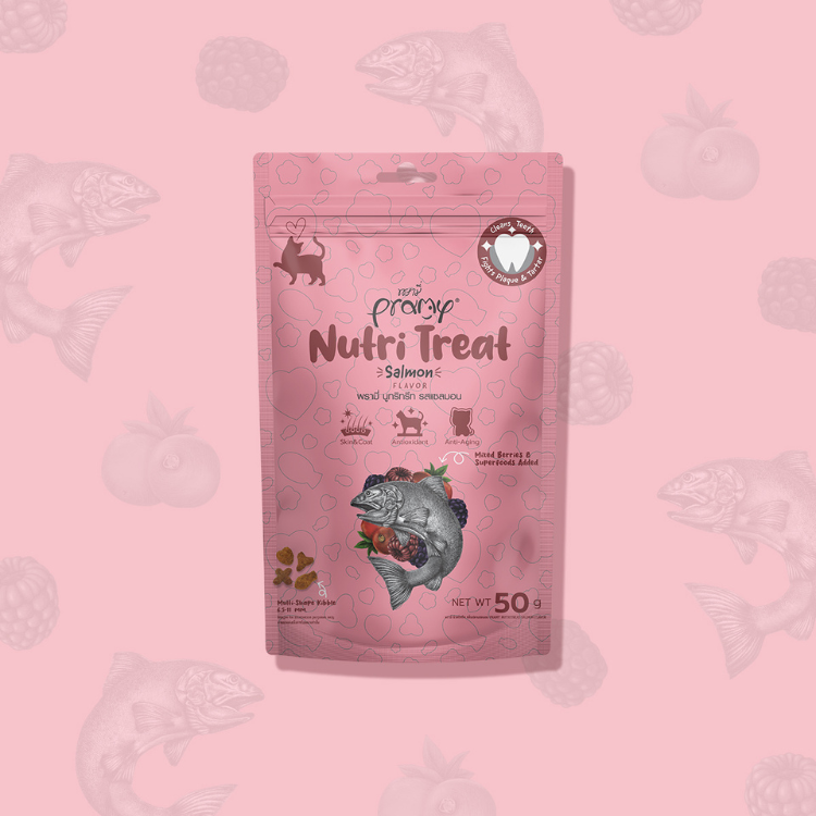 Pramy 三文魚雜莓 潔齒貓小食 50g